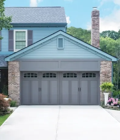 Insulated steel raised-panel garage door
